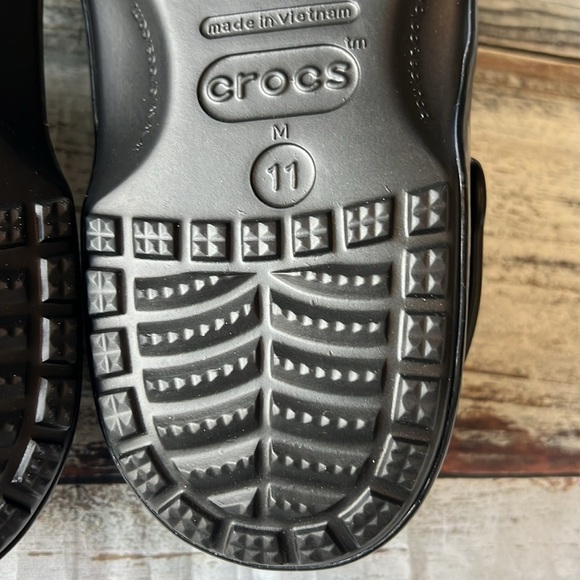 Men’s Croc’s Ron English Black/ Polished Black With Gibbets Men Size 11 main image 5
